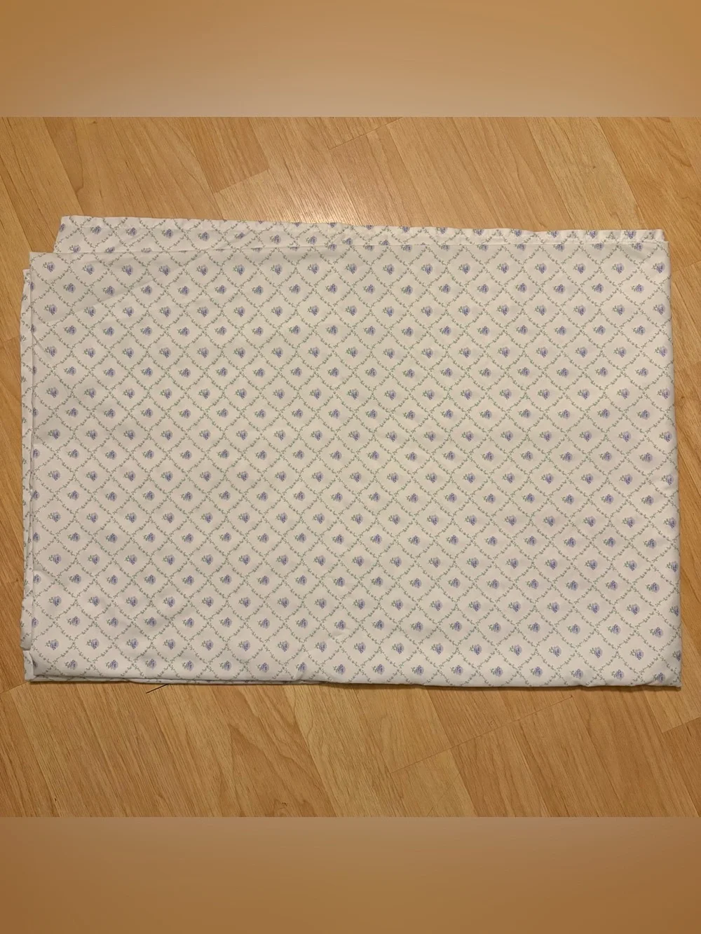 Laura Ashley XL Twin Flat Sheet Green Purple Flowers